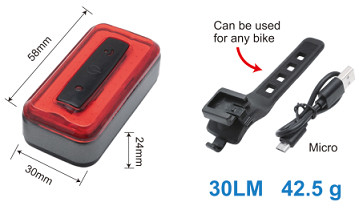 Clignotant léger arrière de la queue IPX4 de laser de ruelle de sécurité de bicyclette tous temps de la fiabilité 20lm